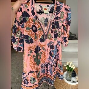 Farm Rio Seashell Tapestry Mini Dress from Anthropologie. Worn Once!